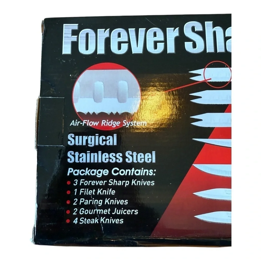 Forever Sharp Classic Series 12 Piece Knife Set Surgical Stainless Steel Blades
